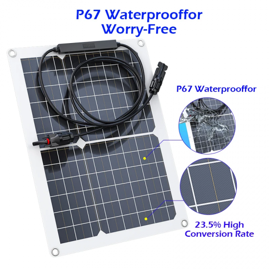 1000W 500W High-Efficiency Flexible Solar Panel Kit with 12V Battery Charger & 100A Controller for RV Yacht Boat Off-Grid Power