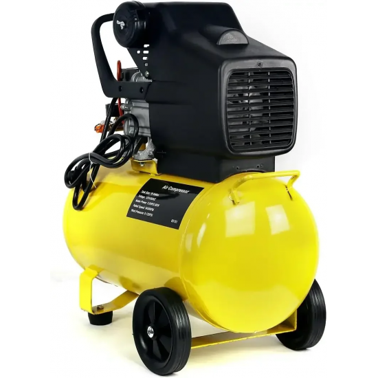 3.5HP Portable 10 Gallons Air Compressor Tank Ultra Quiet Horizontal Tank Adjustable Pressure with Built-in Wheel